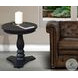 Pedestal Grace Black Round Accent Table