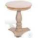 Pedestal Grace Natural Round Accent Table