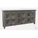 Rustic Shores Stone 6 Door Low Accent Cabinet
