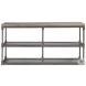 Signature Designs Sand Travertine And Antiqued Silver Leaf Topa Console Table