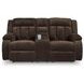 Free Wake Chocolate Power Reclining Living Room Set with Drop Down Table and USB Charging