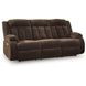 Free Wake Chocolate Power Reclining Living Room Set with Drop Down Table and USB Charging