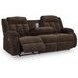 Free Wake Chocolate Power Reclining Living Room Set with Drop Down Table and USB Charging