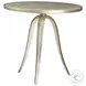 Signature Designs Champagne Silver Foil Capiz Round Occasional Table Set