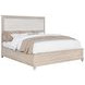 Pembroke Washed Oak and Cream King Upholstered Panel Bed with Nailhead Trim