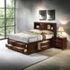 Ireland Espresso Queen Bookcase and Storage Bed