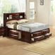 Ireland Espresso Queen Bookcase and Storage Bed