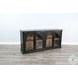 Sagewyn Natural Black Wood 4 Arched Glass Door Accent Cabinet