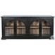 Sagewyn Natural Black Wood 4 Arched Glass Door Accent Cabinet