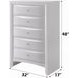 Ireland White 5 Drawer Chest