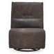 Paige Rustic Brown Leather Swivel Power Recliner