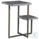 Signature Designs Grey Mist Fossil And Antiqued Silver Leaf Salvo Rectangular Tier Spot Table