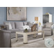 Chicago Off White And Antique Brass Chairside Table