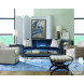 SF51 Inlaid Mirror And Antique Bronze Chairside Table