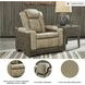 Next-Gen DuraPella Sand Performance Fabric Power Recliner With Adjustable Headrest