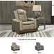 Next-Gen DuraPella Sand Performance Fabric Power Recliner With Adjustable Headrest