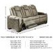Next-Gen DuraPella Sand Performance Fabric Power Reclining Sofa With Adjustable Headrest