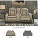 Next-Gen DuraPella Sand Performance Fabric Power Reclining Console Loveseat With Adjustable Headrest
