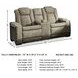 Next-Gen DuraPella Sand Performance Fabric Power Reclining Console Loveseat With Adjustable Headrest