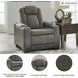 Next-Gen DuraPella Slate Performance Fabric Power Recliner With Adjustable Headrest