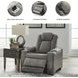 Next-Gen DuraPella Slate Performance Fabric Power Recliner With Adjustable Headrest