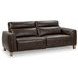 Conway Brown Leather 89" Power Reclining Sofa with USB Charging
