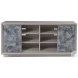 Signature Designs Gray And White Sandblasted Metaphor TV Stand