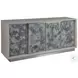 Signature Designs Gray And White Sandblasted Metaphor TV Stand