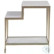 Signature Designs Quartz And Antiqued Gold Leaf Sashay Rectangular End Table