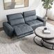 Alea Smoke Blue Leather 92" Power Reclining Sofa