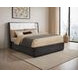 Leandro Burnished Black and Cream King Upholstered Platform Bed