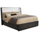 Leandro Burnished Black and Cream California King Upholstered Platform Bed