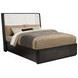 Leandro Burnished Black and Cream Upholstered Platform Bedroom Set