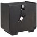Leandro Burnished Black 2 Drawer Nightstand with LED Light and USB Charging