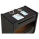 Leandro Burnished Black 2 Drawer Nightstand with LED Light and USB Charging