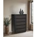 Leandro Burnished Black 5 Drawer Chest