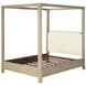 Solano Weathered Mango and Beige Upholstered Canopy Bedroom Set