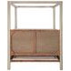 Solano Weathered Mango and Beige King Upholstered Canopy Bed