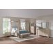 Solano Weathered Mango and Beige Upholstered Canopy Bedroom Set