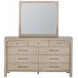 Solano Weathered Mango and Beige Upholstered Canopy Bedroom Set