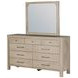 Solano Weathered Mango and Beige Upholstered Canopy Bedroom Set