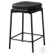 2225 Black Leather Look Bar Stool Set Of 2