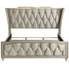 Lorient Ivory and Camel King Upholstered Panel Bed with LED Light