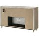 Lorient Ivory Upholstered 8 Drawer Flame Box Dresser with LED Light