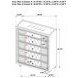 Lorient Ivory and Camel Upholstered 5 Drawer Chest with LED Light