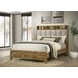 Henderson Medium Oak and Gray King Upholstered Bookcase Panel Bed