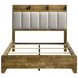 Henderson Medium Oak and Gray King Upholstered Bookcase Panel Bed