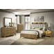 Henderson Medium Oak and Gray Upholstered Bookcase Panel Bedroom Set