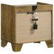 Henderson Medium Oak 1 Drawer Marble Top Nightstand with LED Light and USB Charging