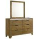 Henderson Medium Oak and Gray Upholstered Bookcase Panel Bedroom Set